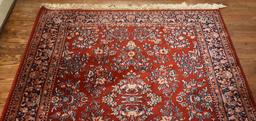 Karastan Red, Ivory & Blue Oriental Style Sarouk Wool ~ 4 x 6 Rug