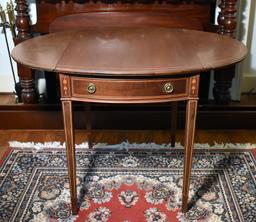 Vintage Brandt Hepplewhite Style Pembroke Drop Leaf Table w/ Fine Inlay Work