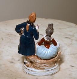 Colonial Man & Woman Porcelain Figurine, Made in Occupied Japan