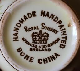 Vintage Royal Stuart Handmade Handpainted Bone China Small Sugar Bowl