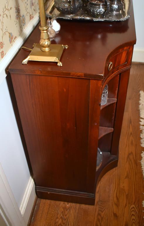 Vintage Federal Style Mahogany Sideboard w/ Flame Mahogany Drawer Fronts, Lattice Doors