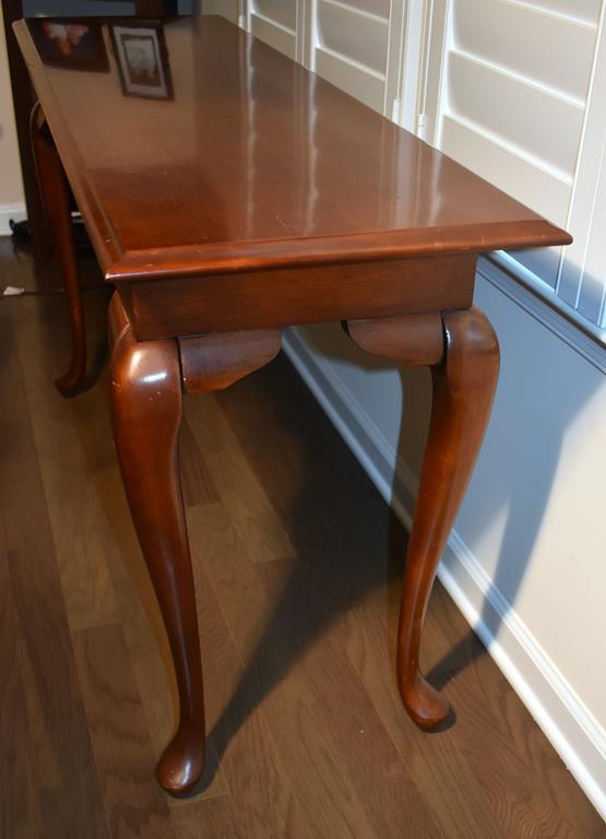 Vintage Queen Anne Style Cherry Console Table