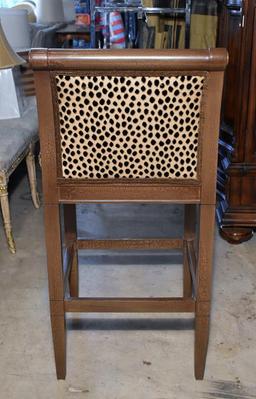Pair of F. Schumacher Faux Cheetah Upholstered Bar Height Chairs