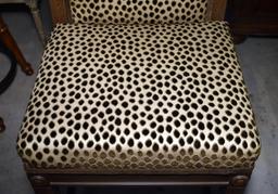 Pair of F. Schumacher Faux Cheetah Upholstered Bar Height Chairs