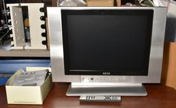 Akai Model CFTD2011 19”  LCD TV with Integral DVD Player, Remote, Cables, Manual