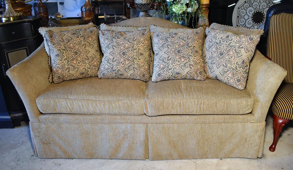 Handsome Hickory Chair Sofa with 8 Accent Pillows