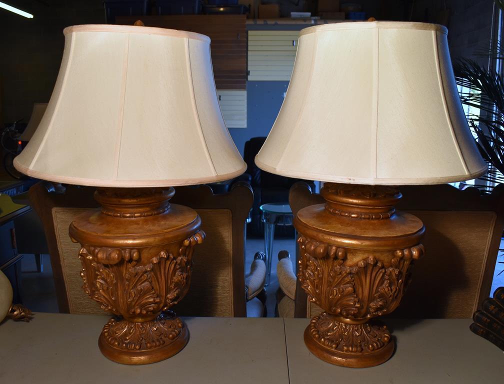 Pair of Contemporary Urn Form Table Lamps