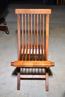Frank Lloyd Wright Style Wooden Folding Child's Chair, Lots 19 & 20 Match