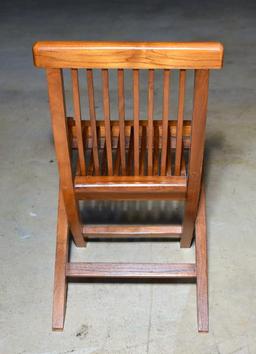 Frank Lloyd Wright Style Wooden Folding Child's Chair, Lots 19 & 20 Match