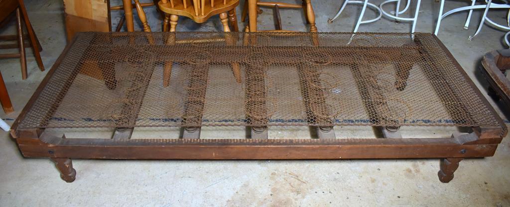 Antique Wooden Day Bed Frame with Springs