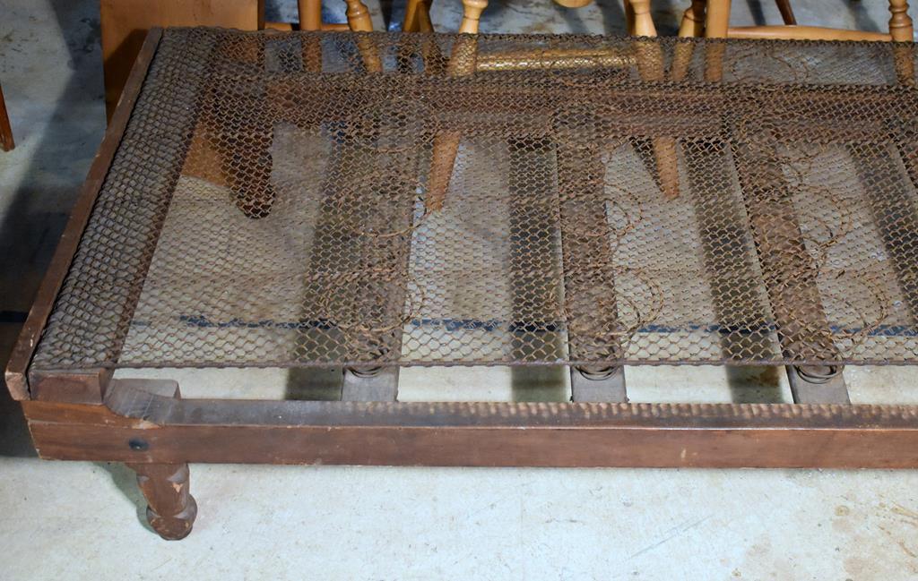 Antique Wooden Day Bed Frame with Springs