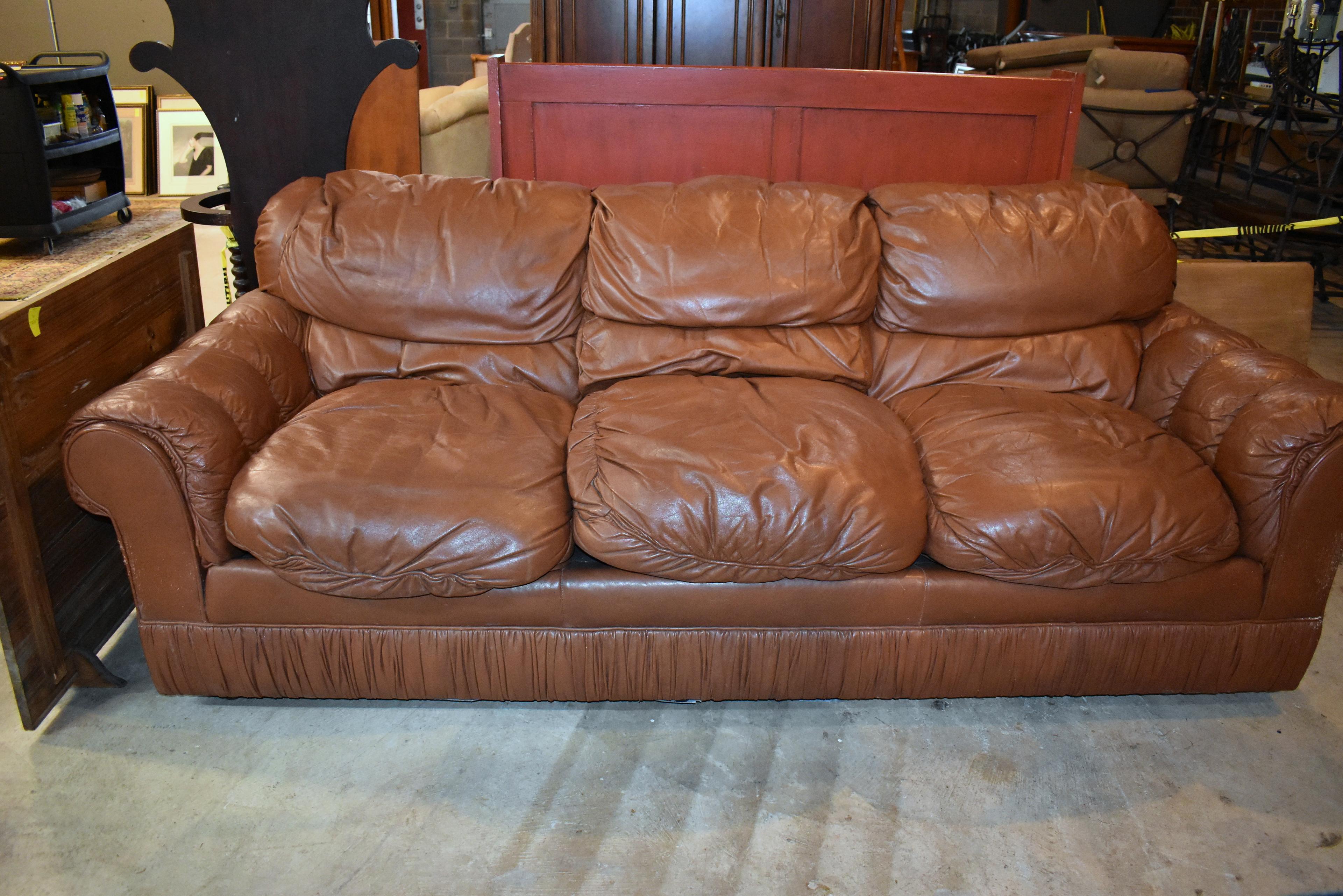 Fairington Brown Leather Sofa