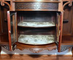 Antique Aesthetic Bowfront Mahogany Curio Cabinet