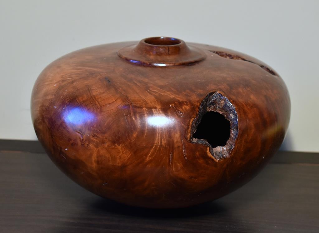 Hawaiian Koa Wood Large Carved Bowl Vase