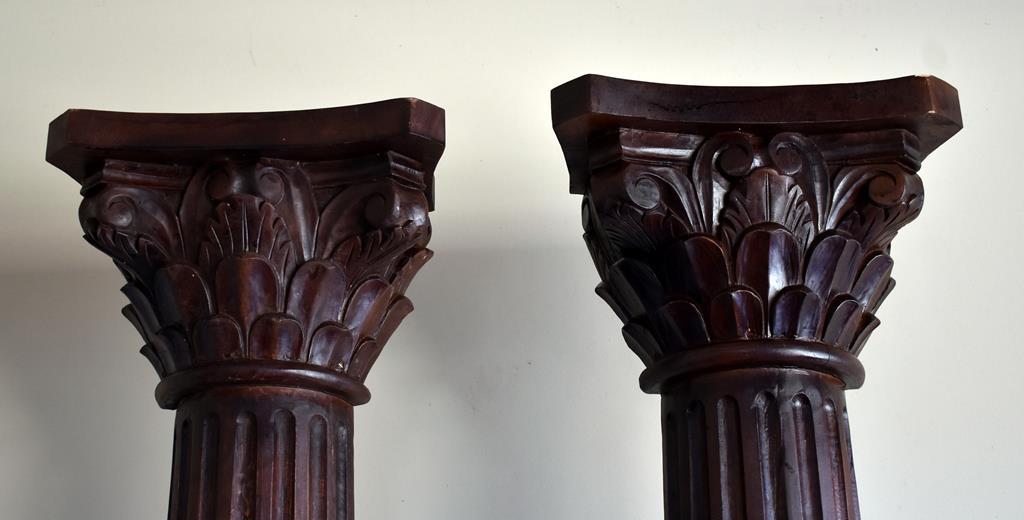 Pair of Wooden Half-Columns