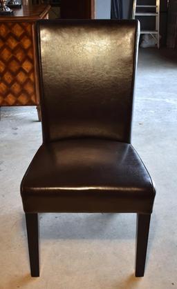 Fine Contemporary Black Leather Side Chair