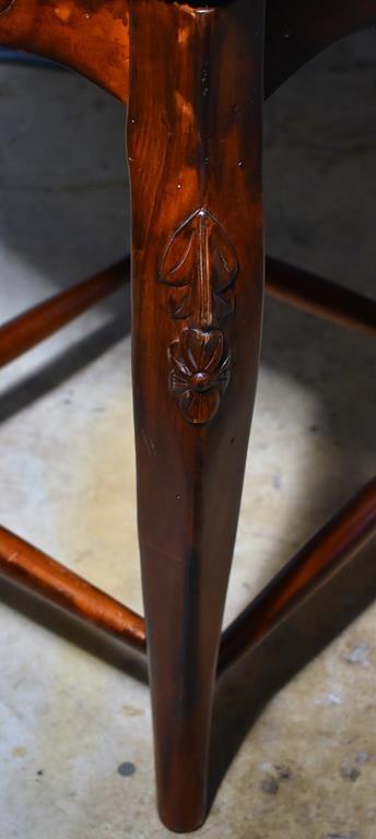 Fine Carved Ladder Back Rush Seat Bar Stool (One) (Lots 22 & 23 Match)