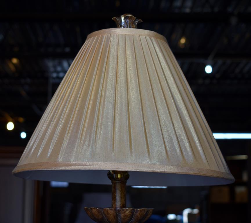 Pair of Elegant Contemporary Acanthus Column Table Lamps