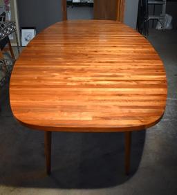 Beautiful Vintage Mid-Century Modern Dining Table w/ Two Extension Leaves