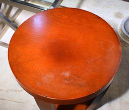 Contemporary Drum Design Wooden Occasional Table