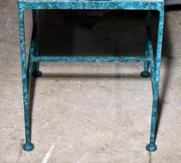 Colorful Vintage Metal And Ceramic Art Plant Stand