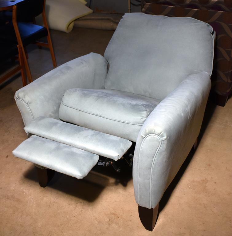 Fine Contemporary Grey Plush Recliner Armchair by Southern Motion Inc.