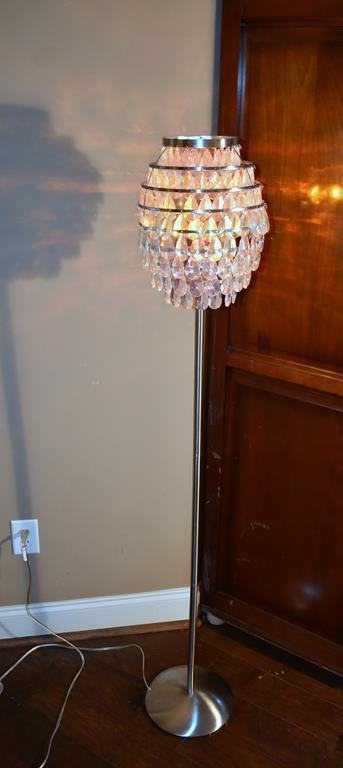 Floor Lamp, Fancy Prism Shade, Brushed Chrome Stand