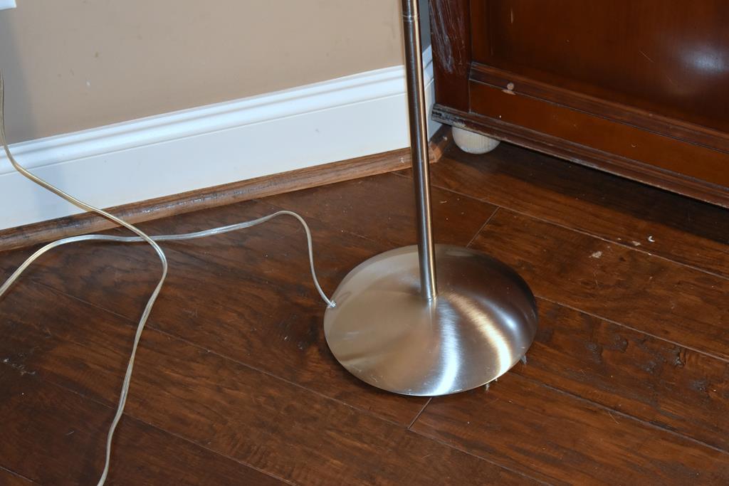 Floor Lamp, Fancy Prism Shade, Brushed Chrome Stand