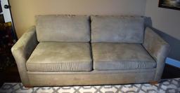 Light Sage Faux Suede Overnight Sofa Brand Queen Sofa Bed