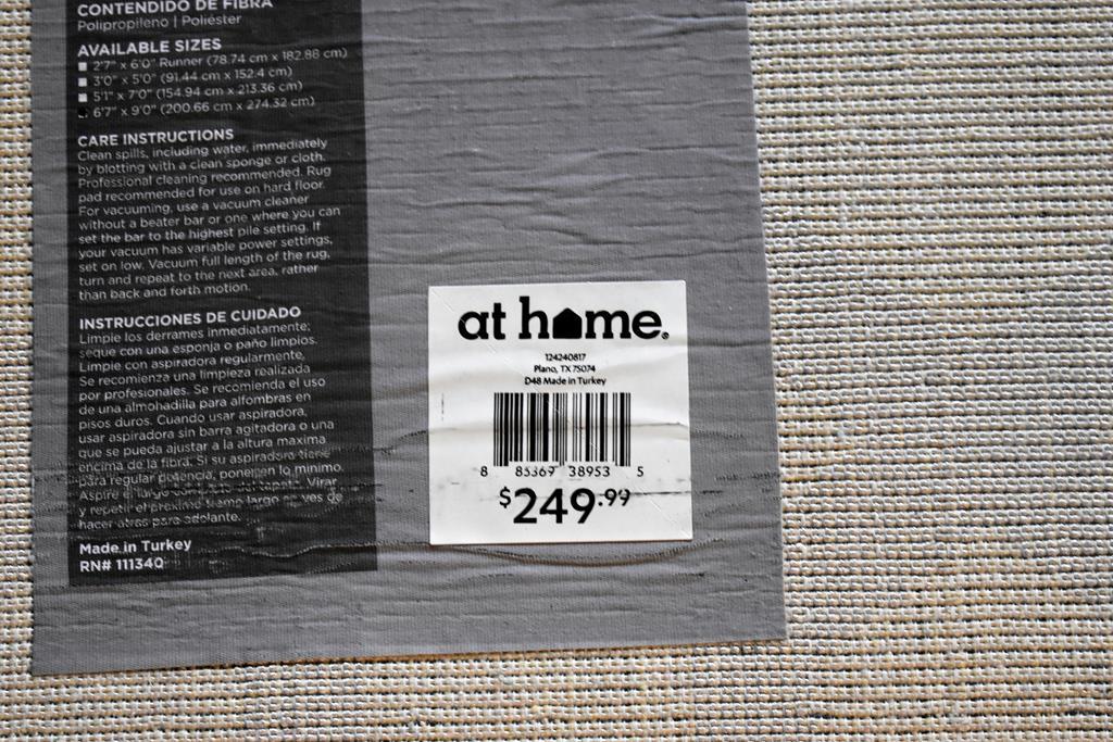 At Home Holden Collection Silver & Ivory Geometric Polypropylene/Polyester 6'7” x 9' Rug