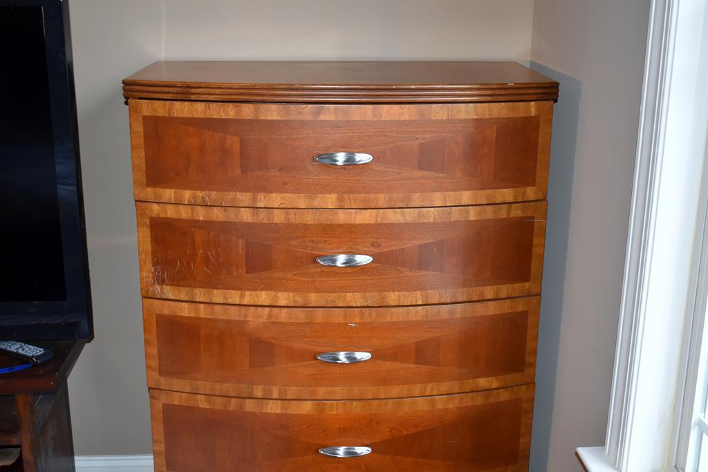 Cherry 5-Drawer Chest, Beautiful Wood Pattern, Lots 5 & 6 Match