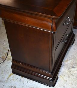 Handsome Dark Mahogany 2-Drawer Nightstand