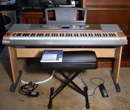 Yamaha Portable Grand DGX-630 YPG-635 Keyboard w/ Stand, Bench, Manuals, Etc