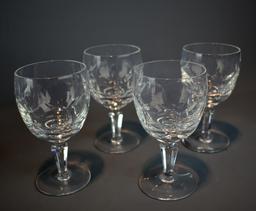 French Glass Goblets, 9 Large & 4 Small