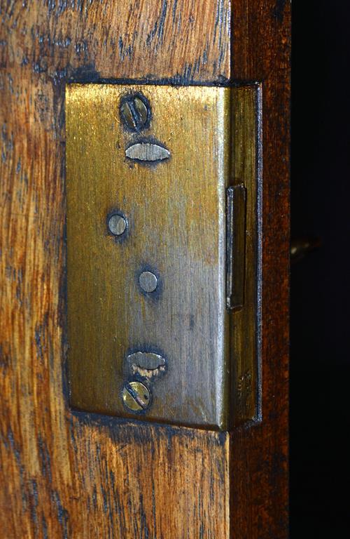 Antique George II Style Walnut & Burl Secretary, Double Bonnet Cornice, Paneled Doors, Bun Feet