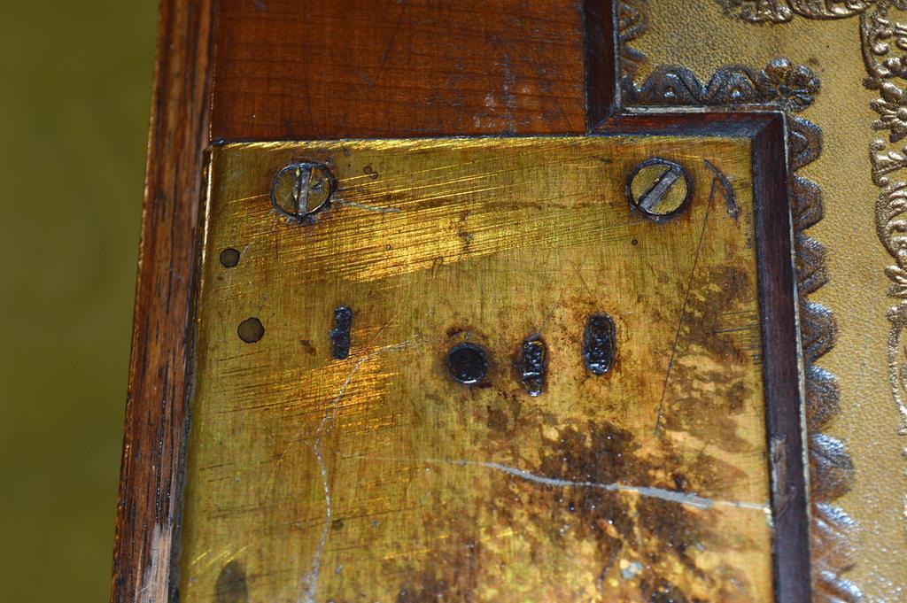 Antique George II Style Walnut & Burl Secretary, Double Bonnet Cornice, Paneled Doors, Bun Feet