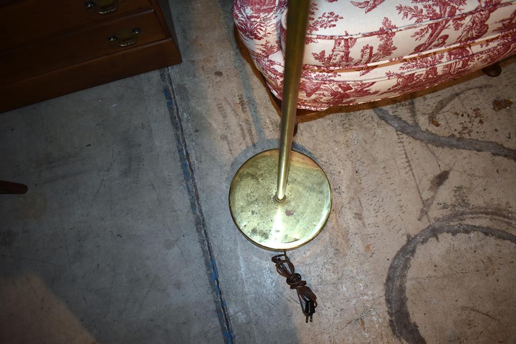 Vintage Brass Shell Reading Floor Lamp