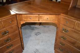 Splendid Vintage Ethan Allen Desk, Hutch and Chest Grouping