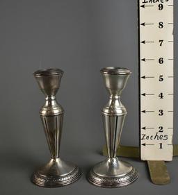 Pair of Weighted Sterling Silver Candle Holders