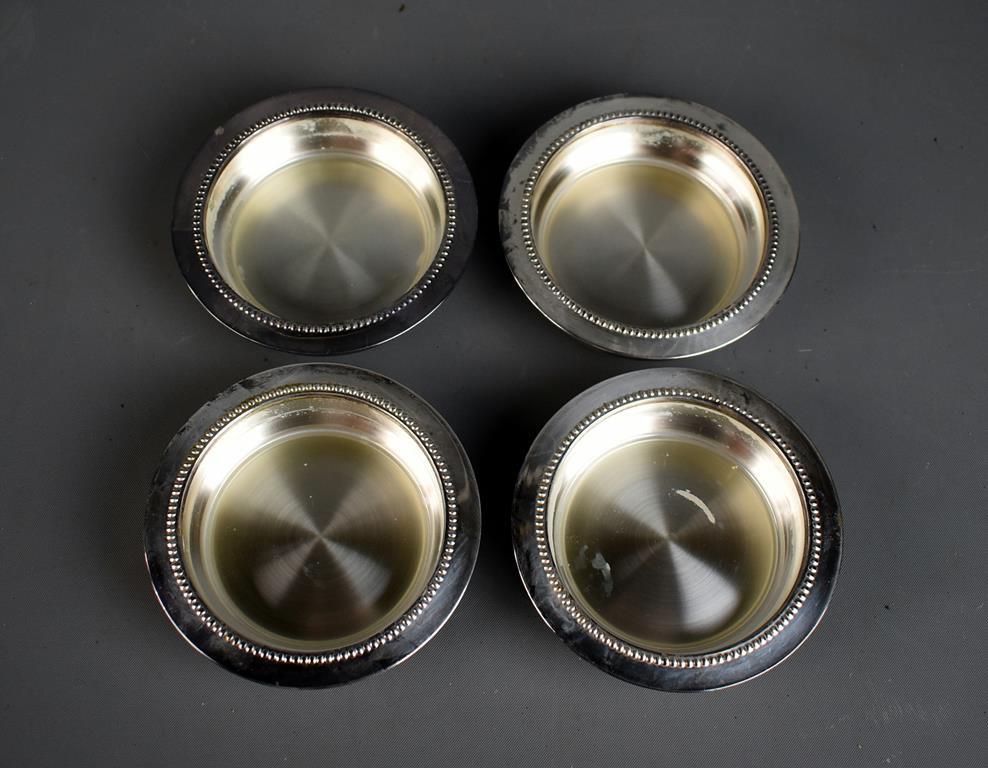 Set of 4 Vintage Blackinon Fine Silver Plated Coasters