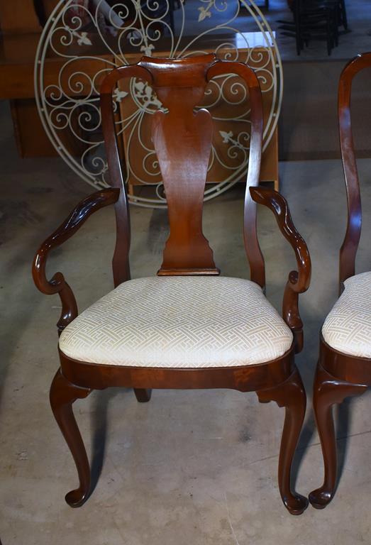 Set of 8 Elegant Queen Anne Style Mahogany Dining Chairs by Council Furniture of Denton, NC