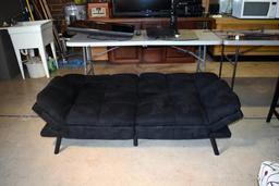 Black Velour Nisco Futon Sofa / Bed