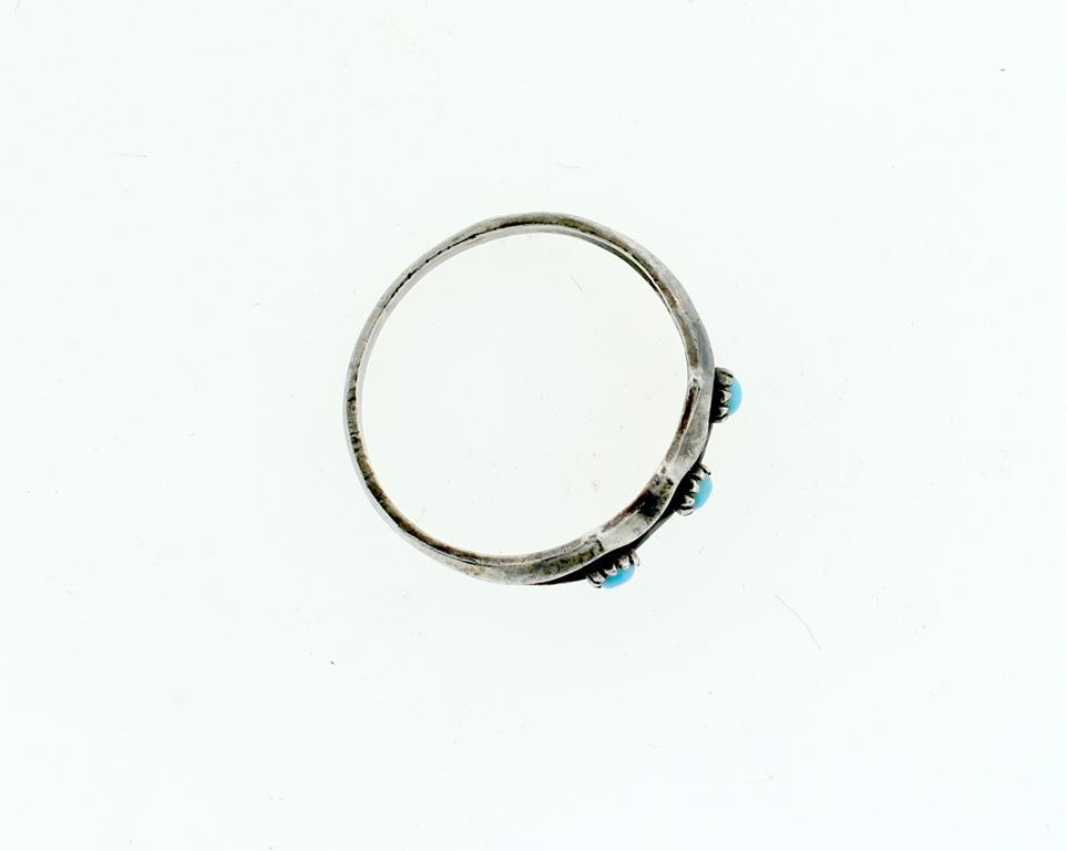 Vintage Zuni Pawn Silver & Turquoise Ring Size 7.75