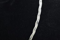 Vintage Sterling Silver Braided Necklace, 17” L