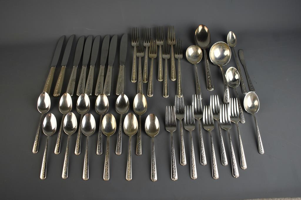 Towle Sterling Silver Flatware Set “Rambler Rose” 43 Pieces