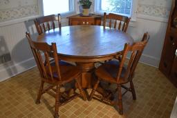 Set of Six Vintage Oak Windsor Style Dining Chairs