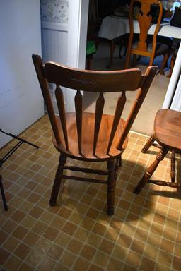 Set of Six Vintage Oak Windsor Style Dining Chairs