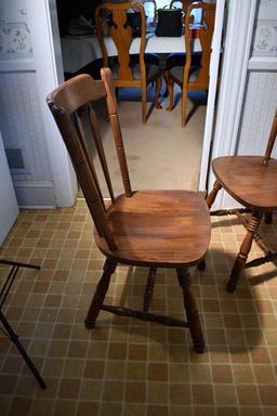 Set of Six Vintage Oak Windsor Style Dining Chairs
