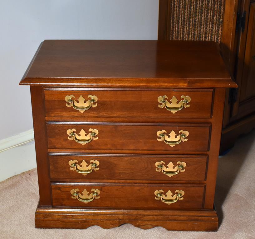 Vintage Cherry Four Drawer Side Table