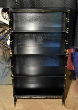 Black & Gilt Finish Graduated Bookshelf, Paw Feet Detail